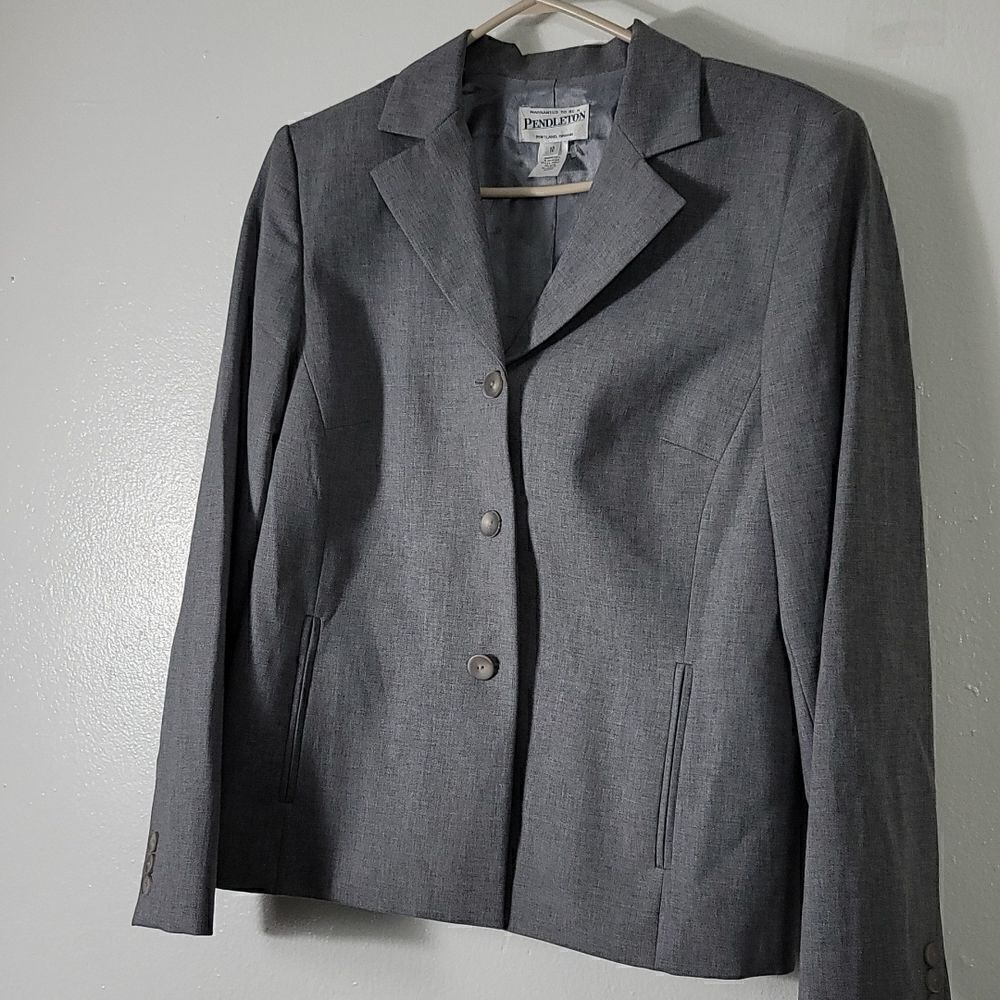Pendleton Gray Wool Blazer  - Picture 2 of 11